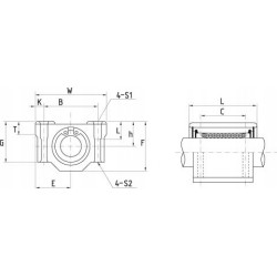 Łożysko liniowe zamknięte w obudowie SMA30 GUU MTM